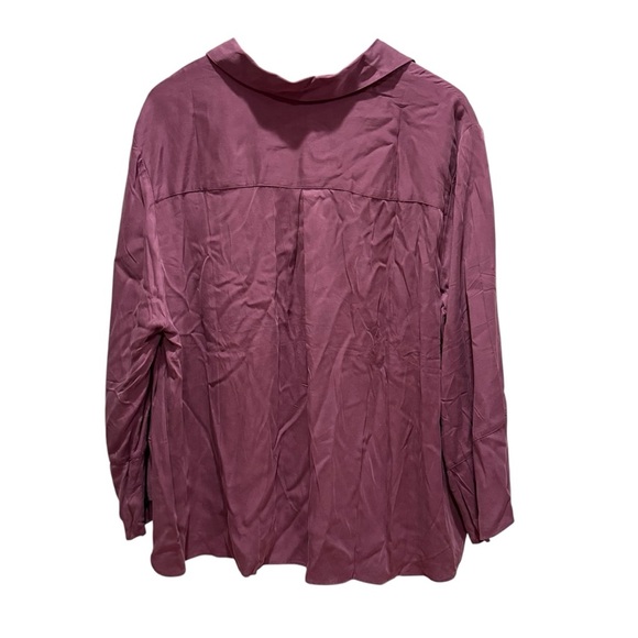J. Jill Womens Dried Plum Bell Sleeve Button Up Tunic Timeless Minimalist 2X - Picture 5 of 8
